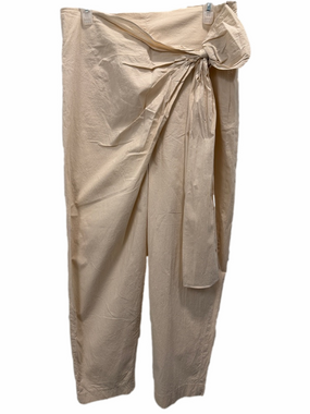 Zara Cream Tie-Front Women's Paper Bag Pants